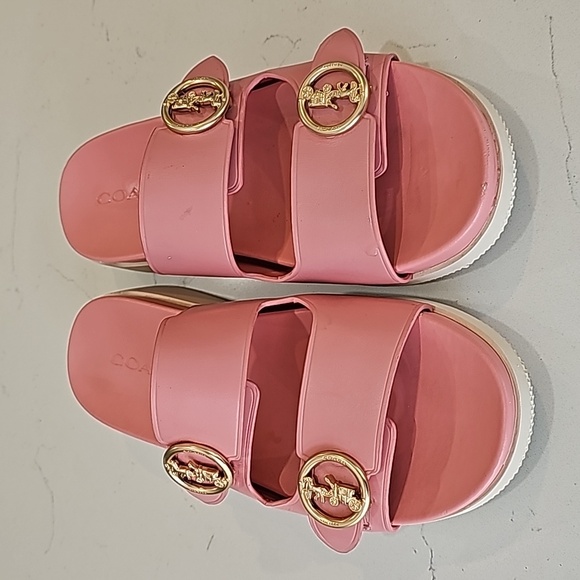 Coach Platform Sandals, Pink, Size 7.5 - Picture 1 of 5